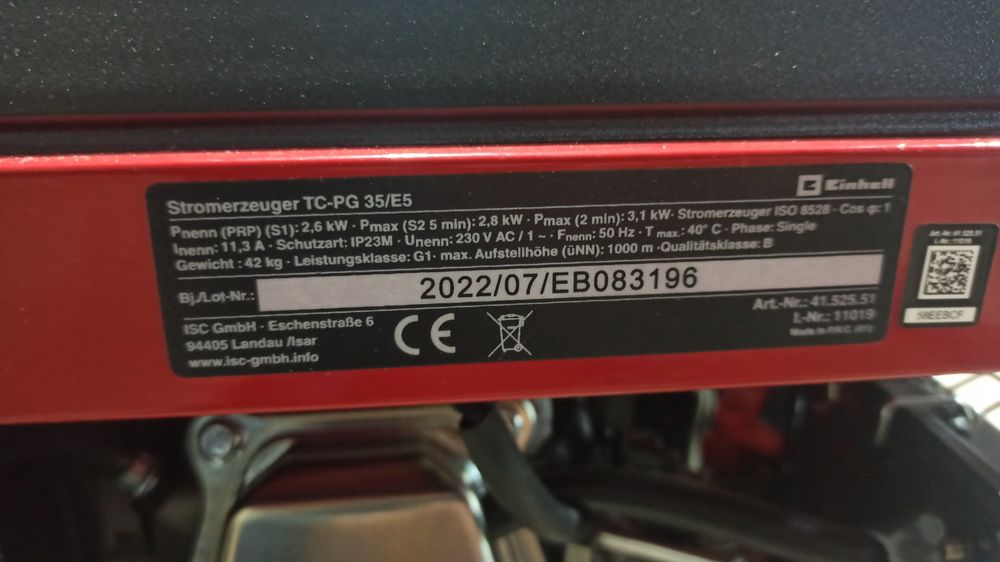 Бензиновый генератор Einhell TC-PG 35/E5