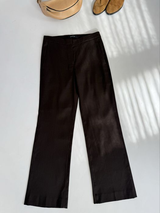 лляні прямі брюки Massimo Dutti