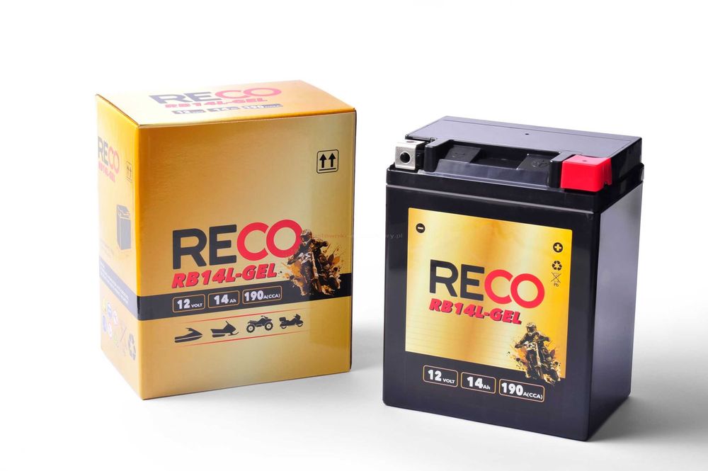 Akumulator motocyklowy RECO RB14L-GEL YB14L EB14L 12V 14Ah 190A P+
