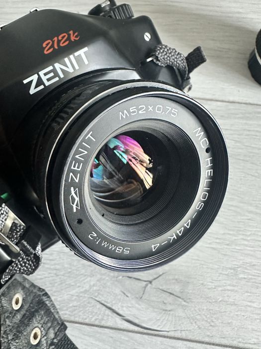 Zenit 212k  aparat, lustrzanka, dodatkowe obiektywy + torba