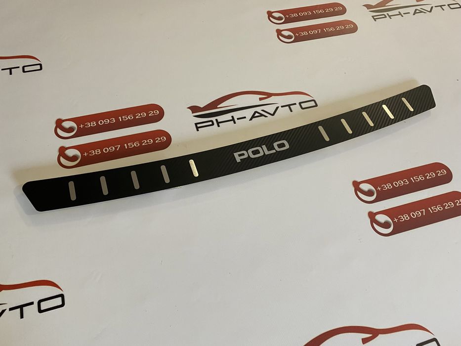 Накладка на задний бампер VW Polo 2002-2008 хетчбек карбон