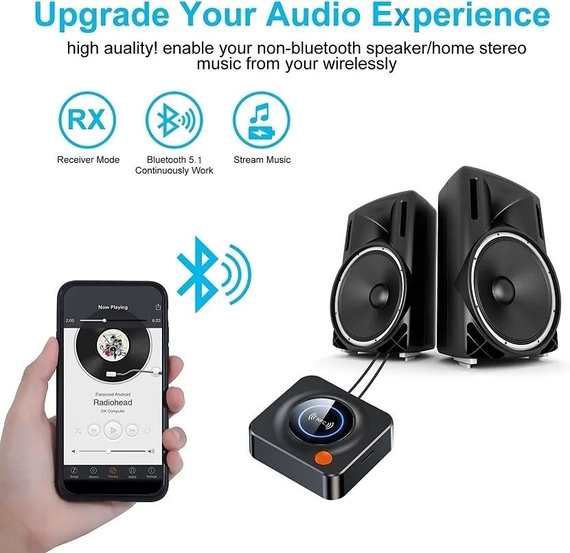 Ресивер Bluetooth 5.1 аудио адаптер, RCA, aux авто комплект блютуз: 290 ...