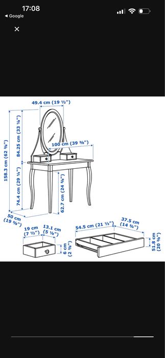 Toaletka Ikea Hemnes