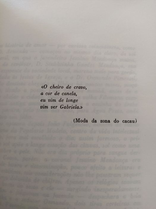 "Gabriela, Cravo e Canela" de Jorge Amado