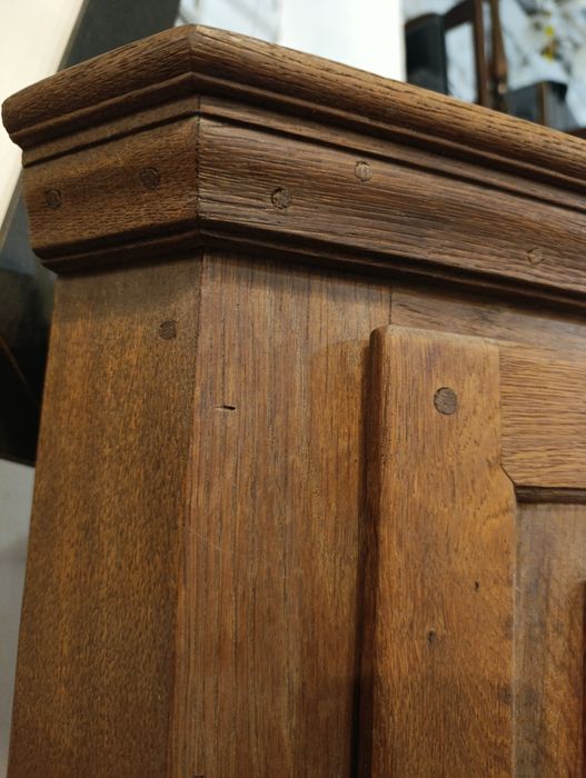 Szafka rogowa wisząca drewniana vintage retro stylowe stare drewno