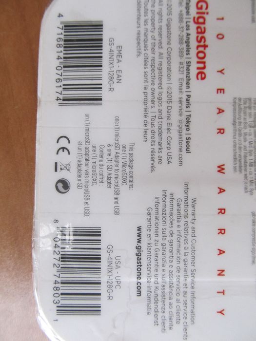 Карта памяти Gigastone 128Gb 128Гб micro SDXC + usb адаптер