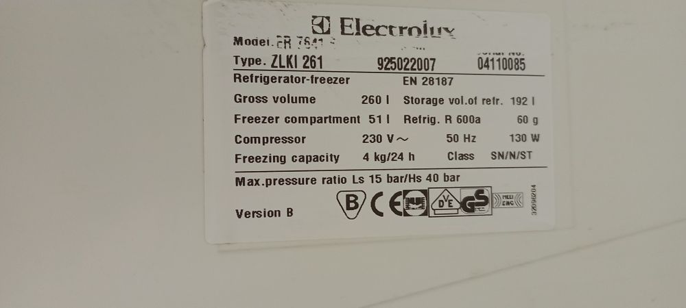 Lodówko zamrażarka Electrolux