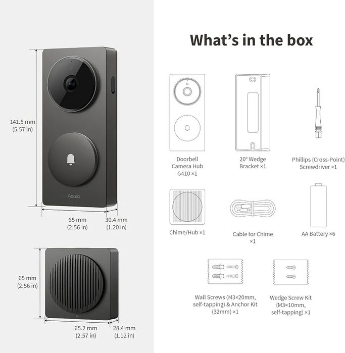Розумна камера-дзвінок Aqara Doorbell Camera Hub G410
2K
