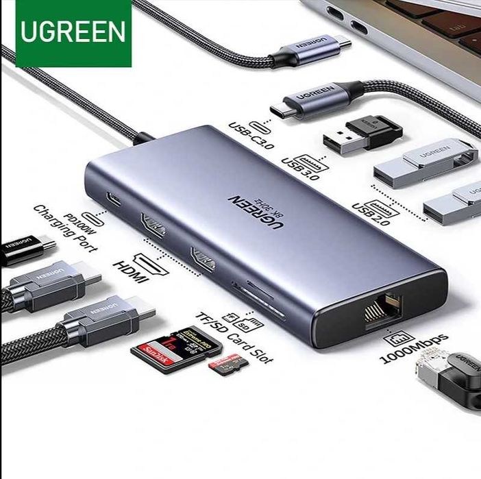 HUB rozdzielacz koncentrator UGREEN USB C CM639 10w1