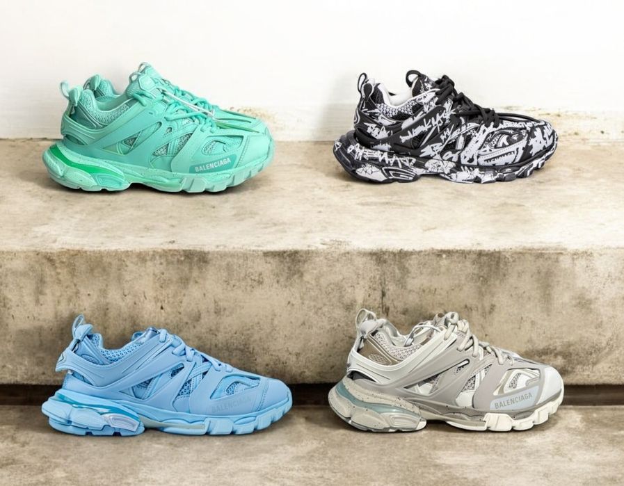р36-45 Кросівки Balenciaga Track Black White Grey Pink Blue Beige