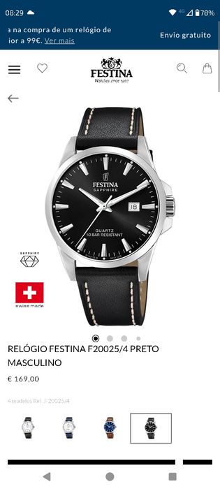 Relógio festina f20025/4 preto masculino