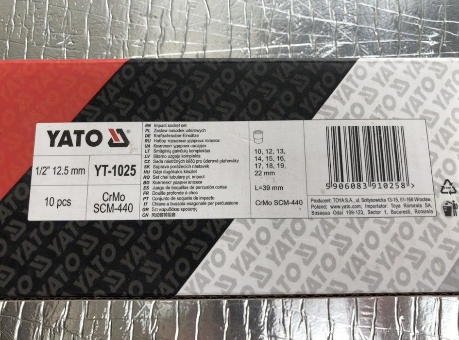 0грн доставка нп/Головки торцеві ударні 1/2 для гайковерта 10шт YATO Y