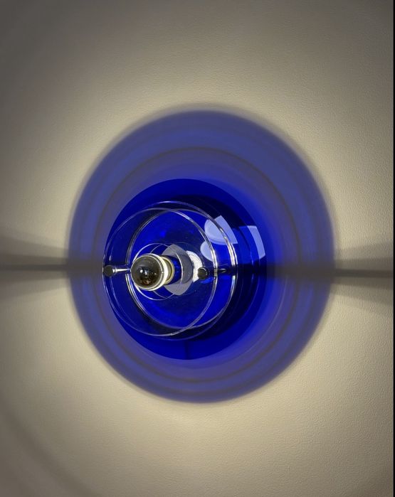 Lampa lampka na ścianę kinkiet kobaltowy niebieska vintage retro loft