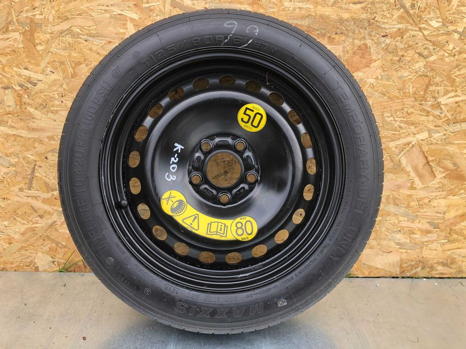 D222. Koło Dojazdowe Zapasowe 125/80 R16 5x108 63,4MM ET:25 2017R Ford Mondeo MK5 S-Max - Gwarancja Wysyłka