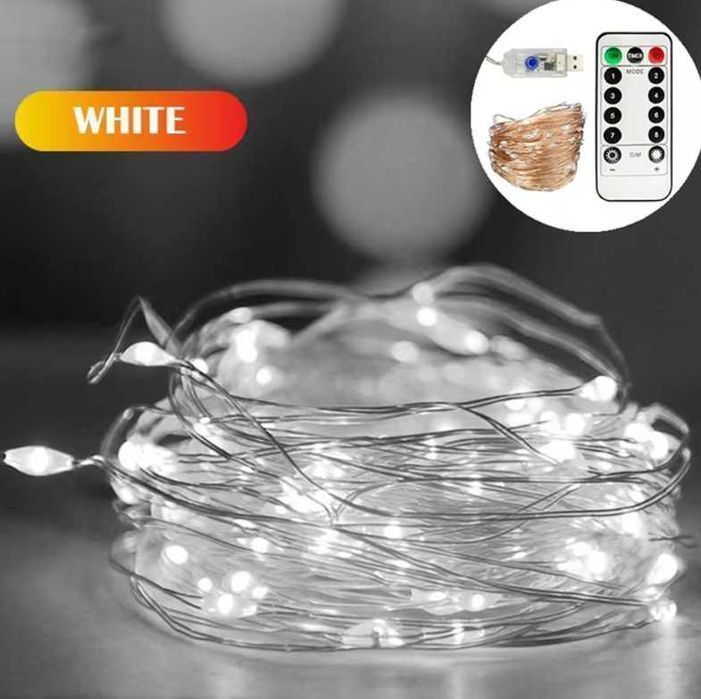 Гирлянда LED гірлянда Роса з дистанційним керуванням, USB  10 метрів