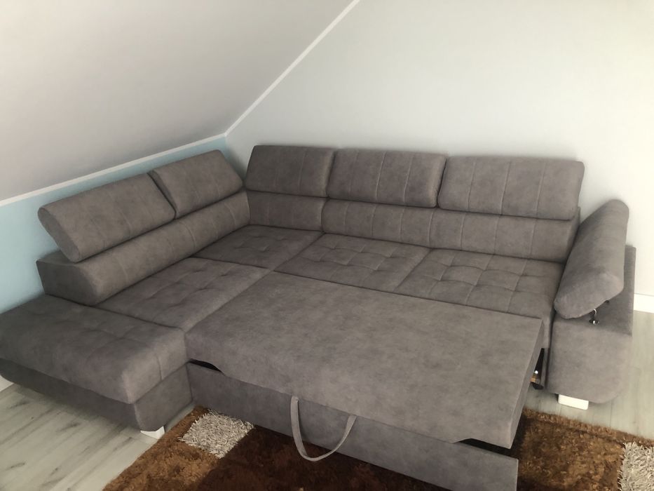 Łóżko Nowe Szary narożnik pilnie sprzedam