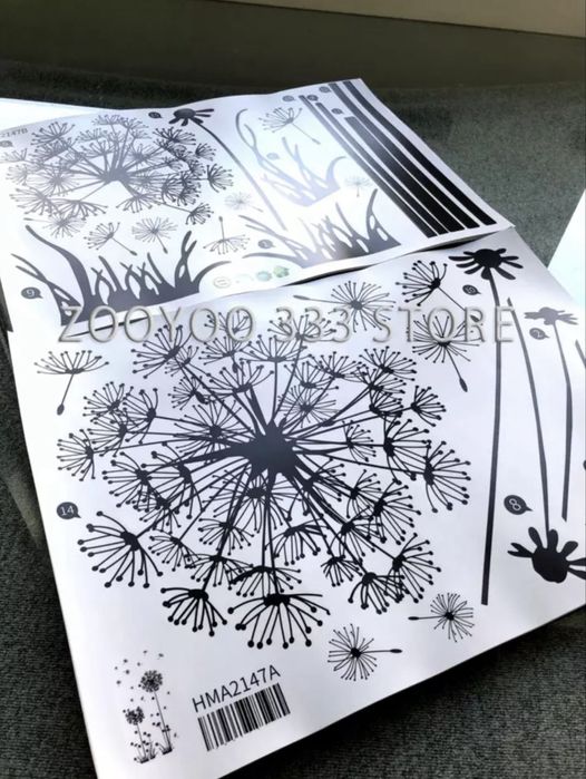 Naklejka na ścianę , dekoracja, dmuchawce