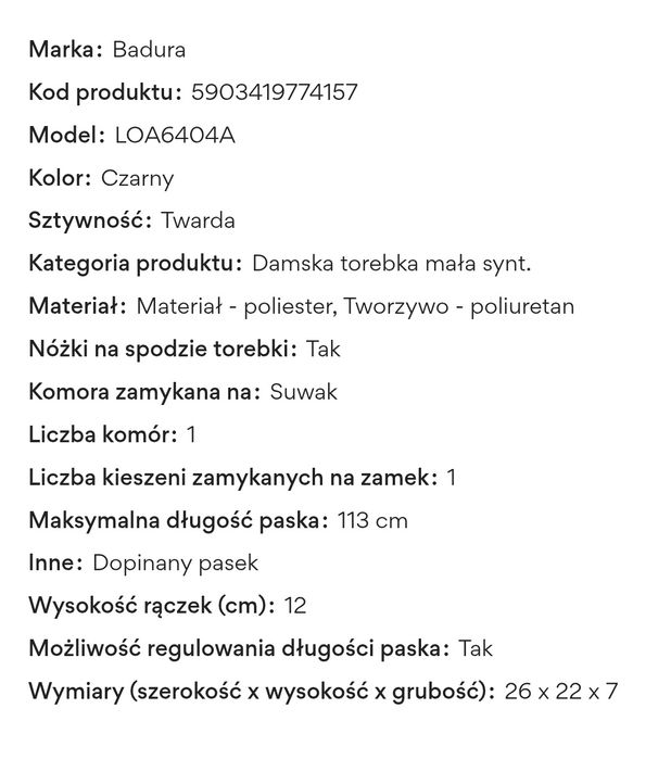 Badura torebka hobo czarna