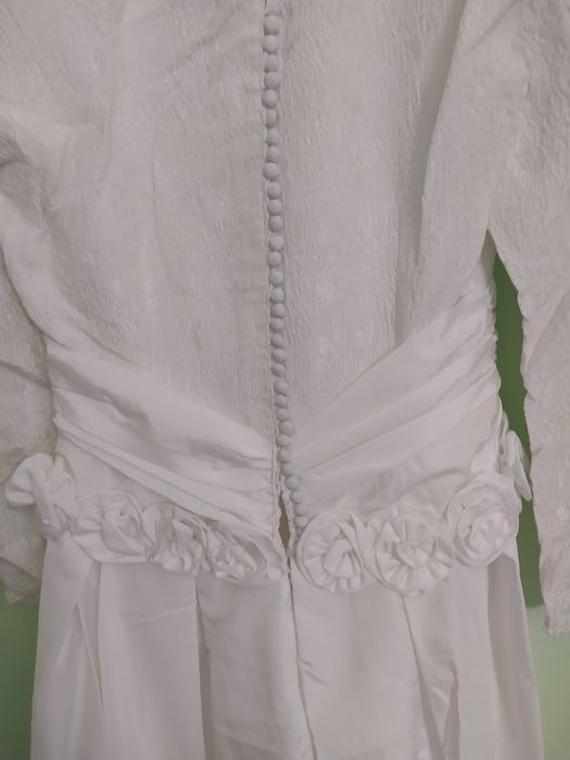 Vestido noiva branco completo manga comprida tam M.