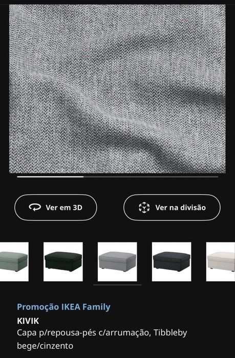 Sofá kivik 2 lugares Tibbleby bege/cinzento e repousa pés