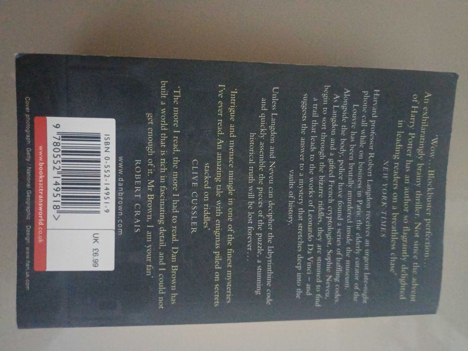 The Da Vinci Code, Dan Brown, wersja anglojęzyczna