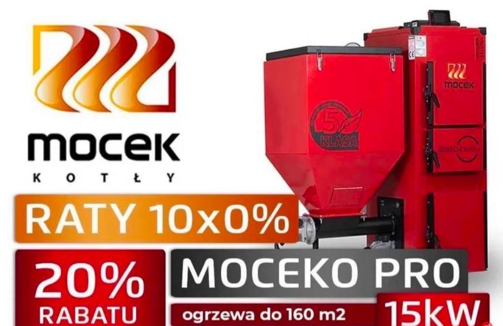 Kocioł na ekogroszek Moceko Pro 15 kw drewno pellet Mocek Kotły piec