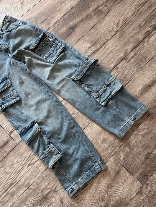 Spodnie jeansowe ZARA multipocket szerokie bojówki r. 34 (M)