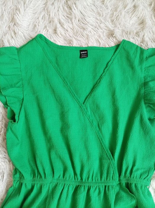 Elegancka sukienka zielona komunia wesele S