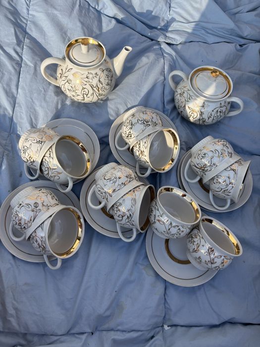 Сервізи різні чайний посуд ссср набір аерографія сервиз посуда