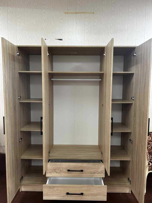 Szafa Romana 160 cm lustro i szuflady dąb sonoma