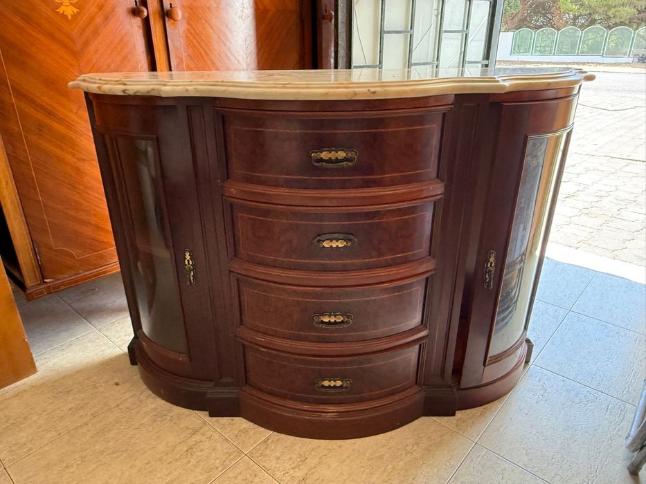 Movel de madeira com pedra mármore