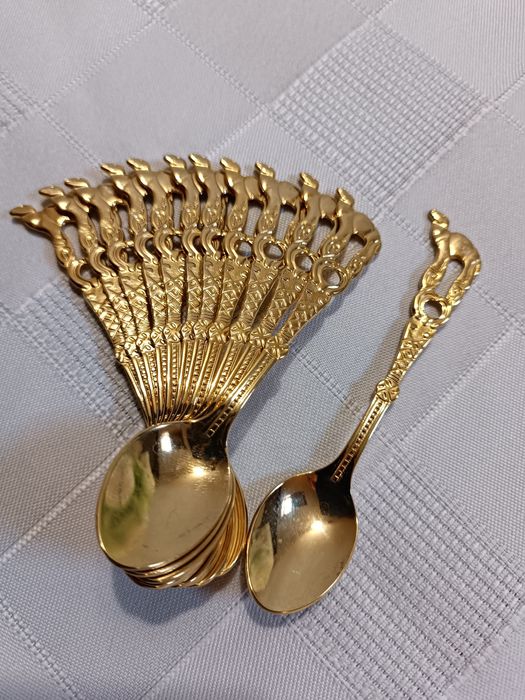 Zestaw 12 łyzeczek mocca do kawy Gold Planed expresso