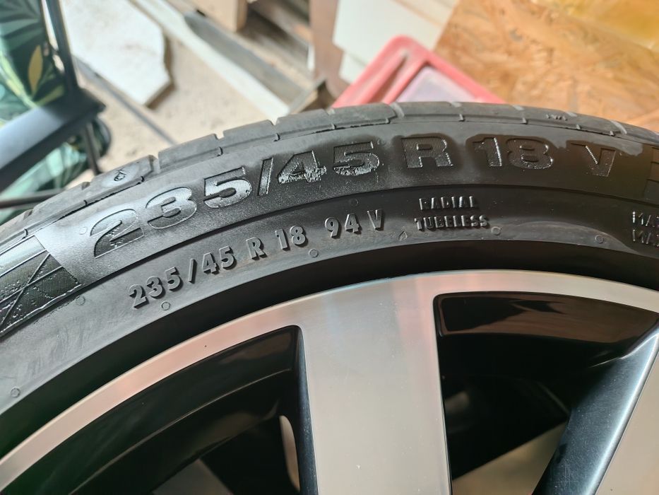 Koła: Felgi 18" 5x112 Oryginalne Volkswagen, Opony letnie Continental