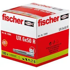 Fischer Kołek Uniwersalny Długi Ux 6X50 R Z Kołnierzem (100 Szt.)