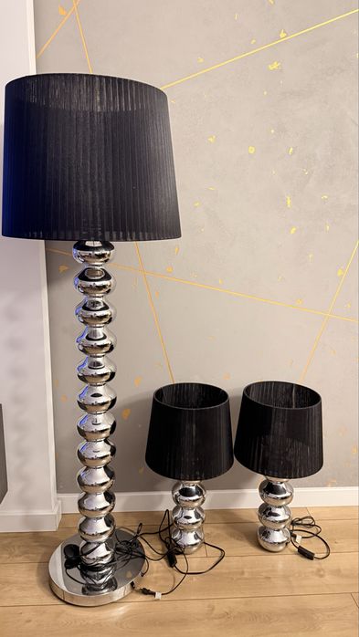 Lampki nocne i podłogowa zestaw glamour