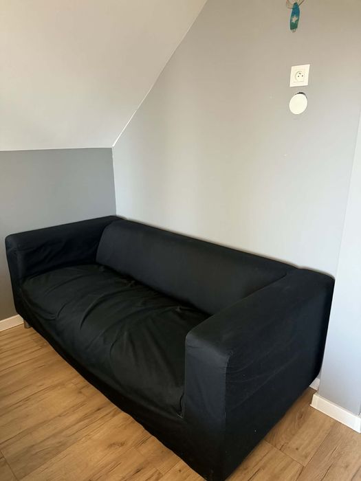 KLIPPAN Sofa 2-osobowa czarny pokrowiec