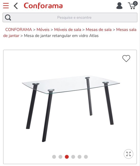 Mesa vidro 4 pernas