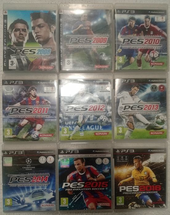 Kolekcja Pro Evolution Soccer PS3 od PES 2008 PS3 do PES 2016 PS3