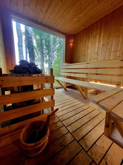 Domek z sauną nad jeziorem