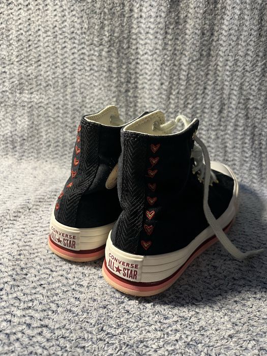 Trampki converse za kostke walentynkowe serduszka