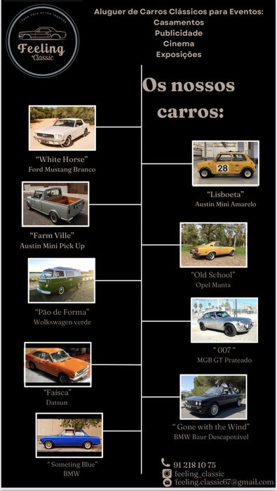 Aluguer Carros Clássicos / casamentos / Eventos/ Ford Mustang/ Pao de forma