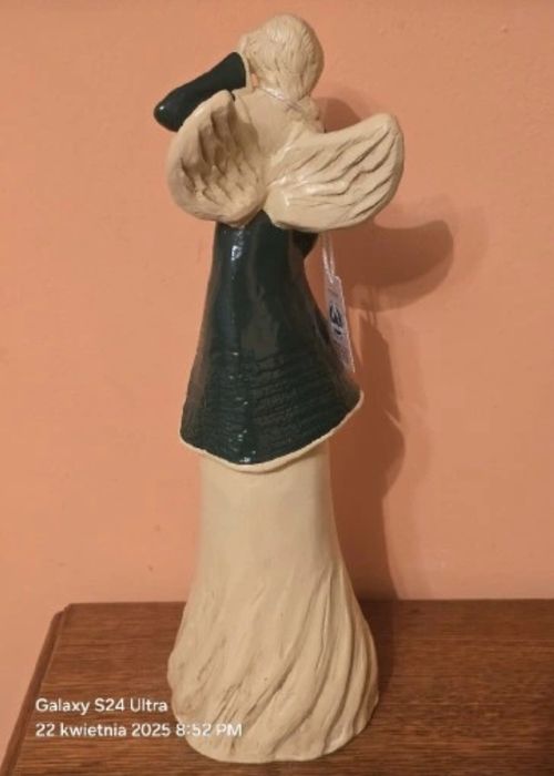Piękna ceramiczna figurka kolekcjonerska kobiata ANIOŁ hand made.