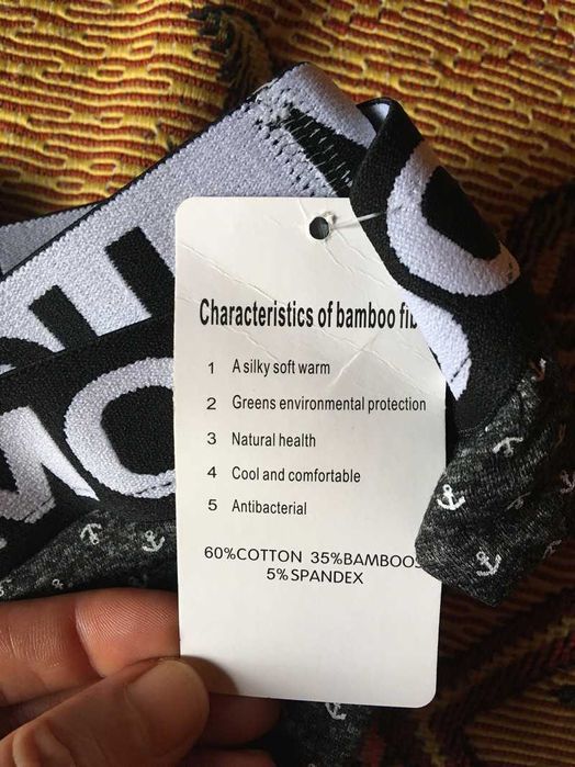 Nowe męskie slipy bokserki majtki szare kotwice bambus bawełna