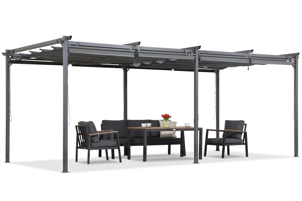 Pergola tarasowa z roletami 3 x 6m