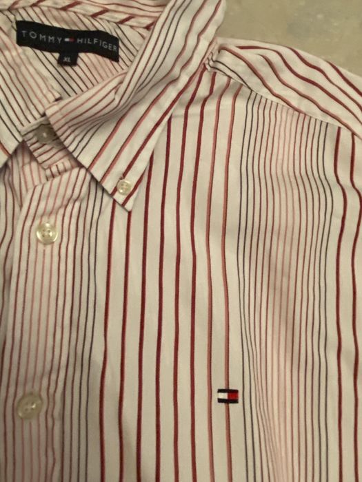 TH Tommy Hilfiger męska koszula paski  r. XL Extra stan