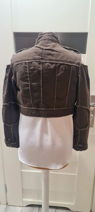Krótka kurtka, brązowa, jeans, katana, bolerko