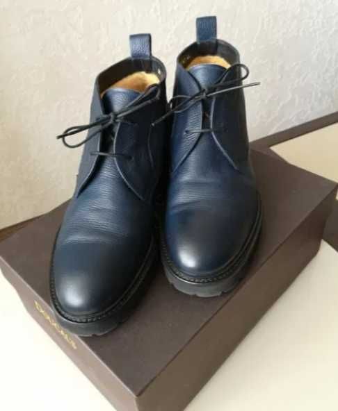 Зимняя мужская обувь Doucal's туфли мех италия ручная работа