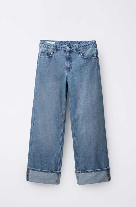 Джинси Zara Wide Leg з закотом для дівчаток 10-12 роківв