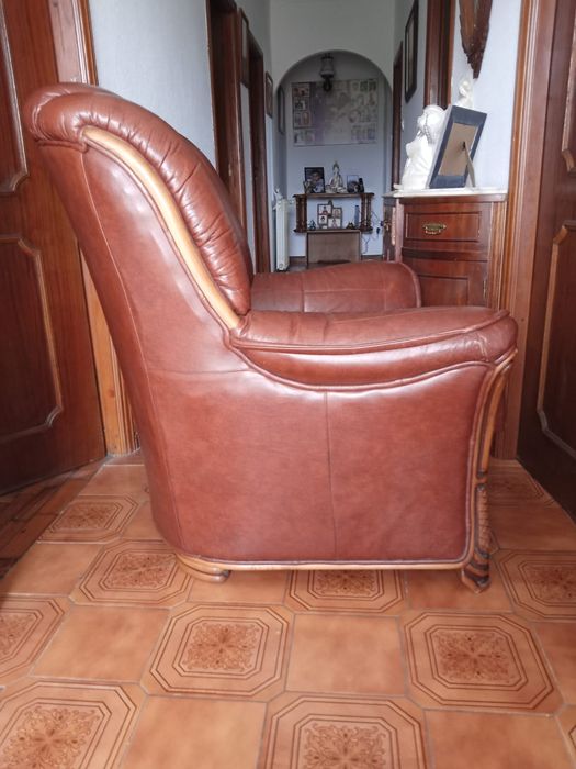 Sofa 1 lugar de cabedal