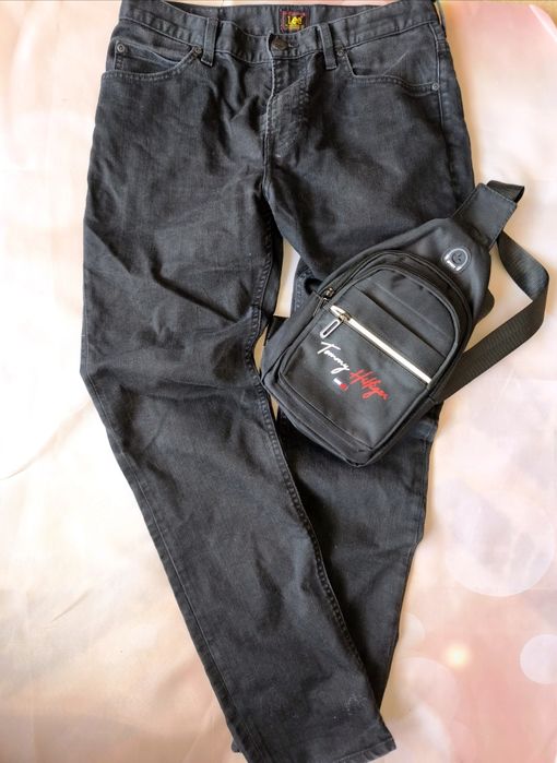 Jeansy męskie czarne LEE 33/32 spodnie jeansowe